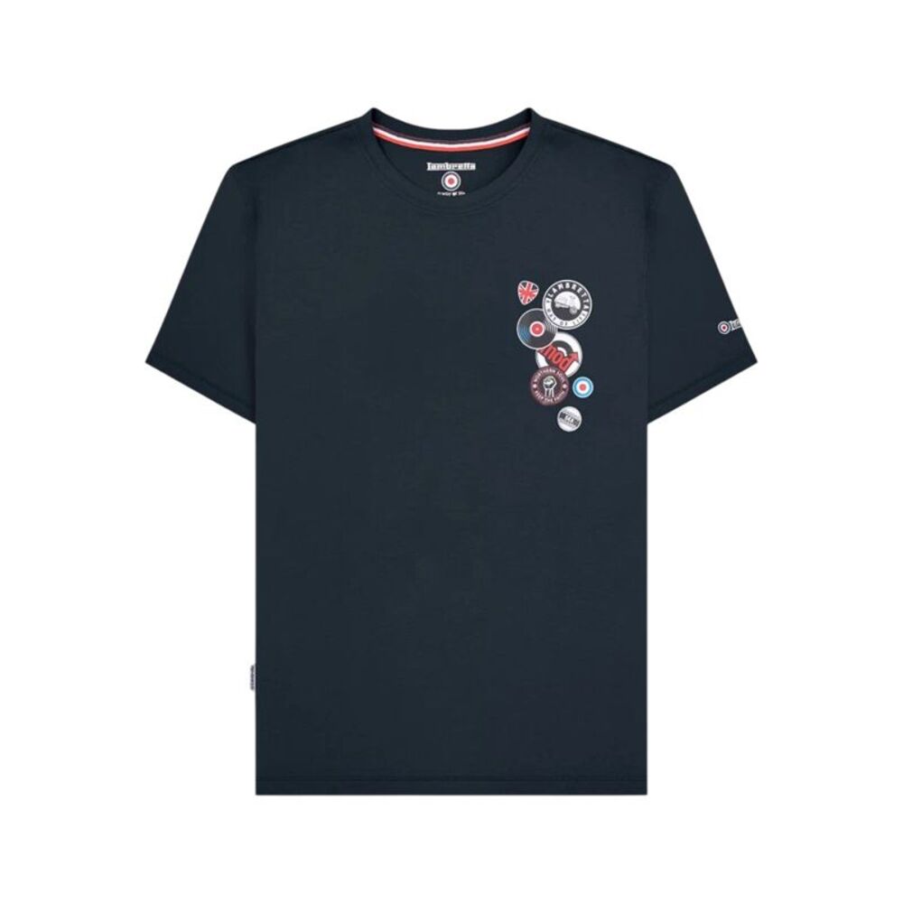 Lambretta Mens Button T-Shirt / Navy